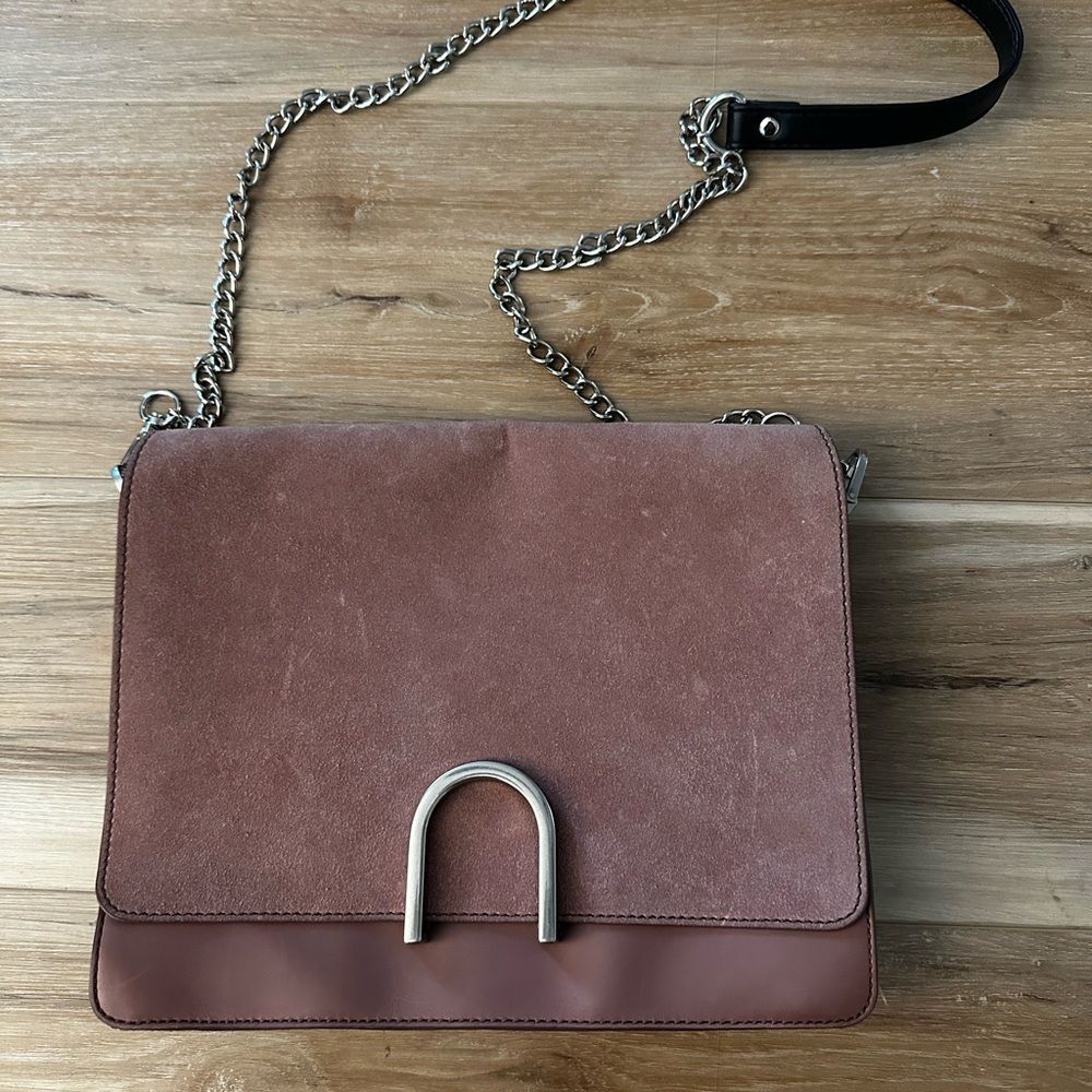 Fossil Finley Leather Crossbody Dusty Mauve